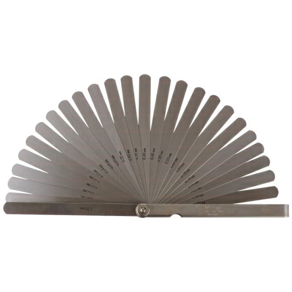 Mitutoyo thickness gauge set 0.5mm - 1mm Long Leaf style, 28 leaves: 0.05 - 0.15mm by 0.01mm steps / 0.2mm - 1mm by 0.05mm steps