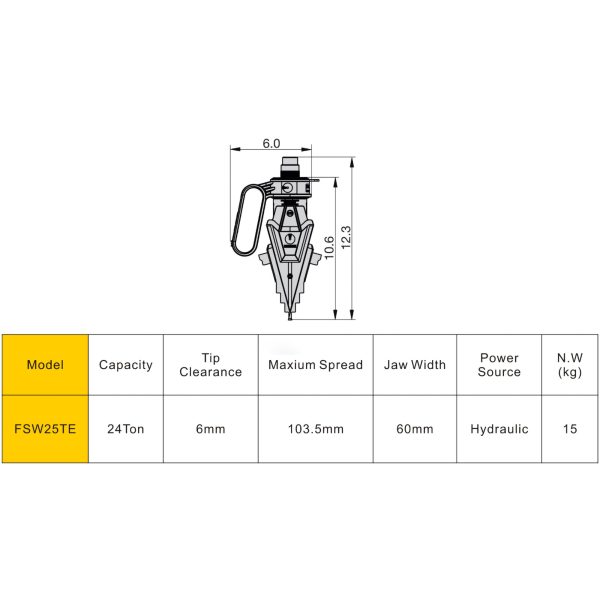 FSW25TE - 24T Hydraulic Flange Spreader - Image 2