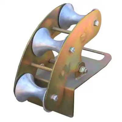 Pivoting manhole roller guide